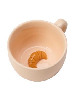 INDIGO Pink Ceramic Peekaboo Croissant Mug